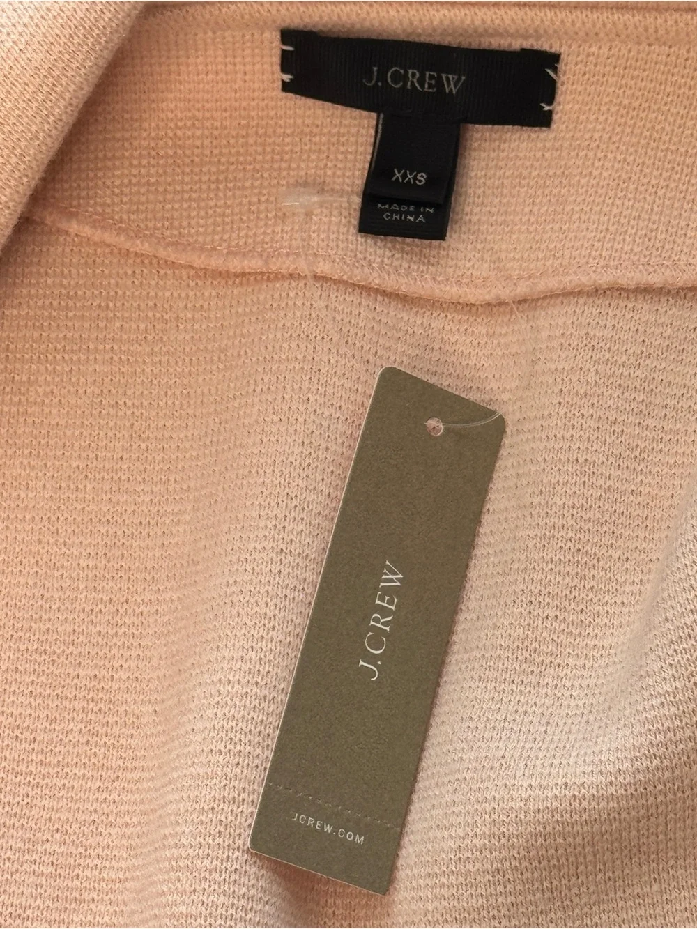 J.Crew Sophie Open Pockets Cardigan Jacket Blazer Blush Pink Wool Cotton XXS 2XS